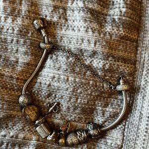 Pandora bracelet + closure charm and misc